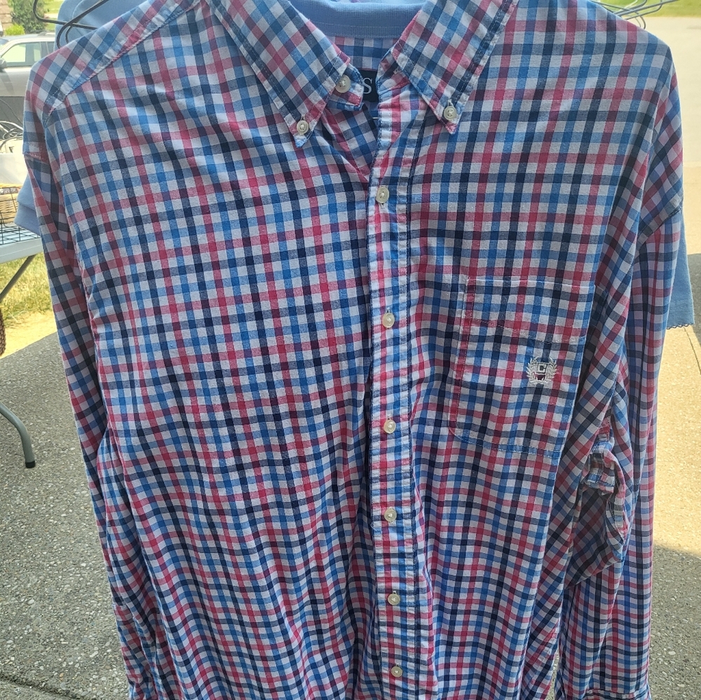 Chaps  long sleeve shirt red, blue,white